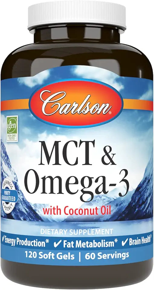 MCT & Omega-3 Coconut Oil 120 Softgels Z9912