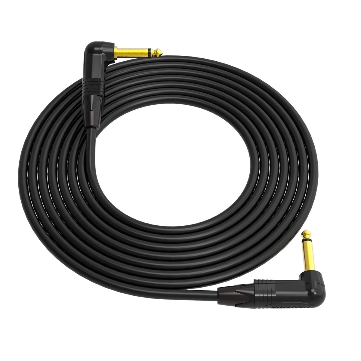3 Feet Black 1/4 Inch Right Angle TS Instrument Cable Pack of 2 V249