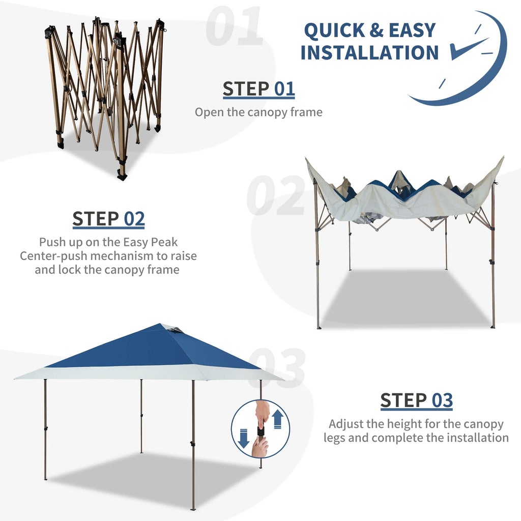 13'x13' Pop-up Canopy with Auto Extending Eaves Y431
