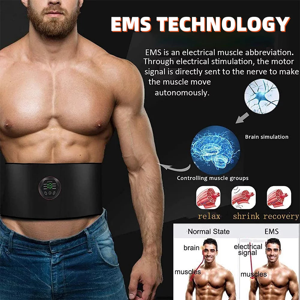 USB Charging Smart Abdominal Fitness Belt with 6 Modes 15 Levels Z77480