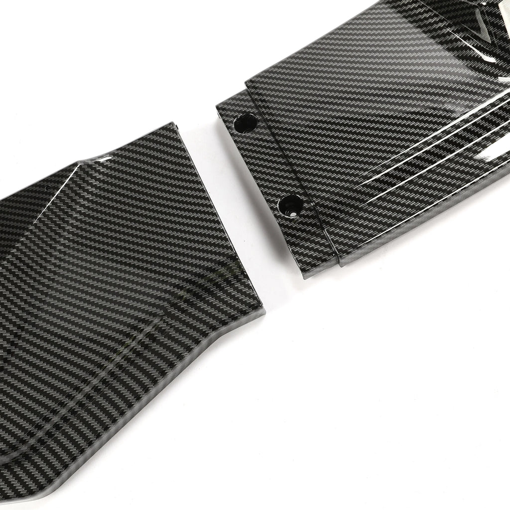 Carbon Fiber Printing Front Bumper Lower Lip Splitter Kit 3PCS I31691
