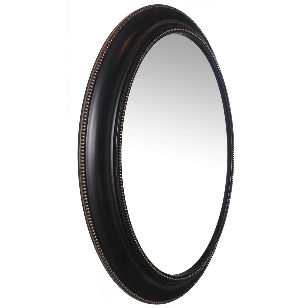 Black and Gold Oval 30-inch Wall Mirror C1237