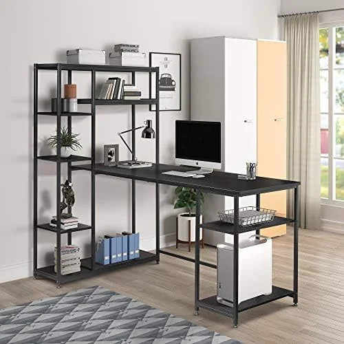 L-Shaped Computer Desk with Hutch Bookshelf Z935