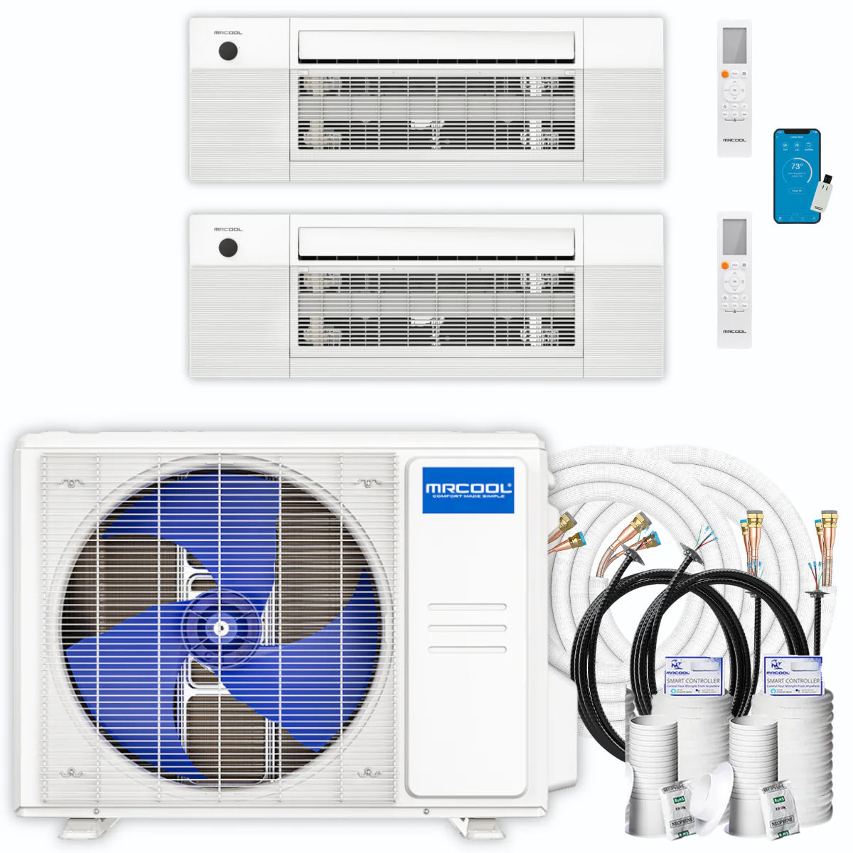 21,000 BTU 2 Zone Ceiling Cassette Ductless Air Conditioner and Heat Pump Z109