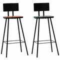 Solid Reclaimed Wood Bar Stools 2 pcs P2695