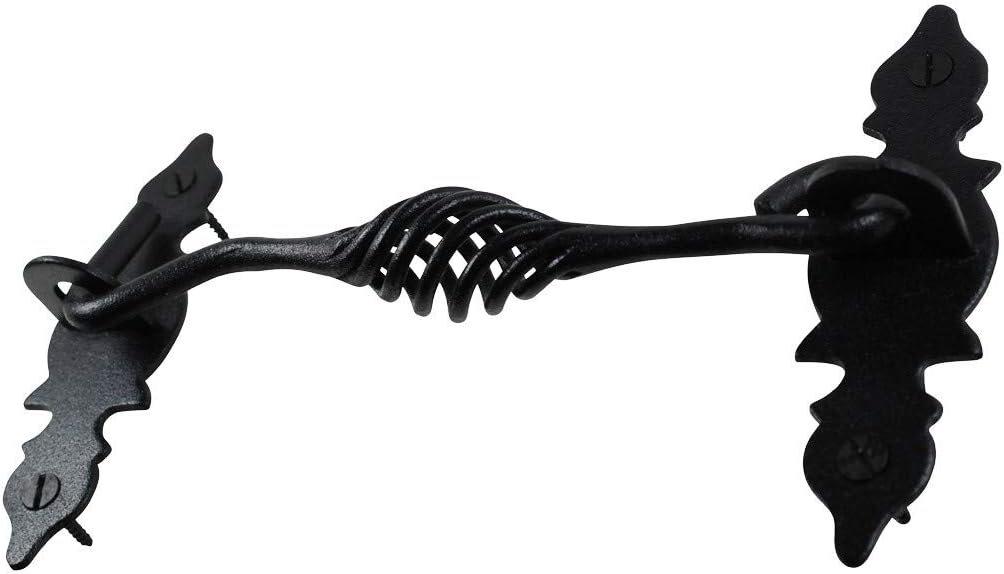 Black Wrought Iron Cabin Hook Eye Latches 6.5 Long Pack of 6 H483115