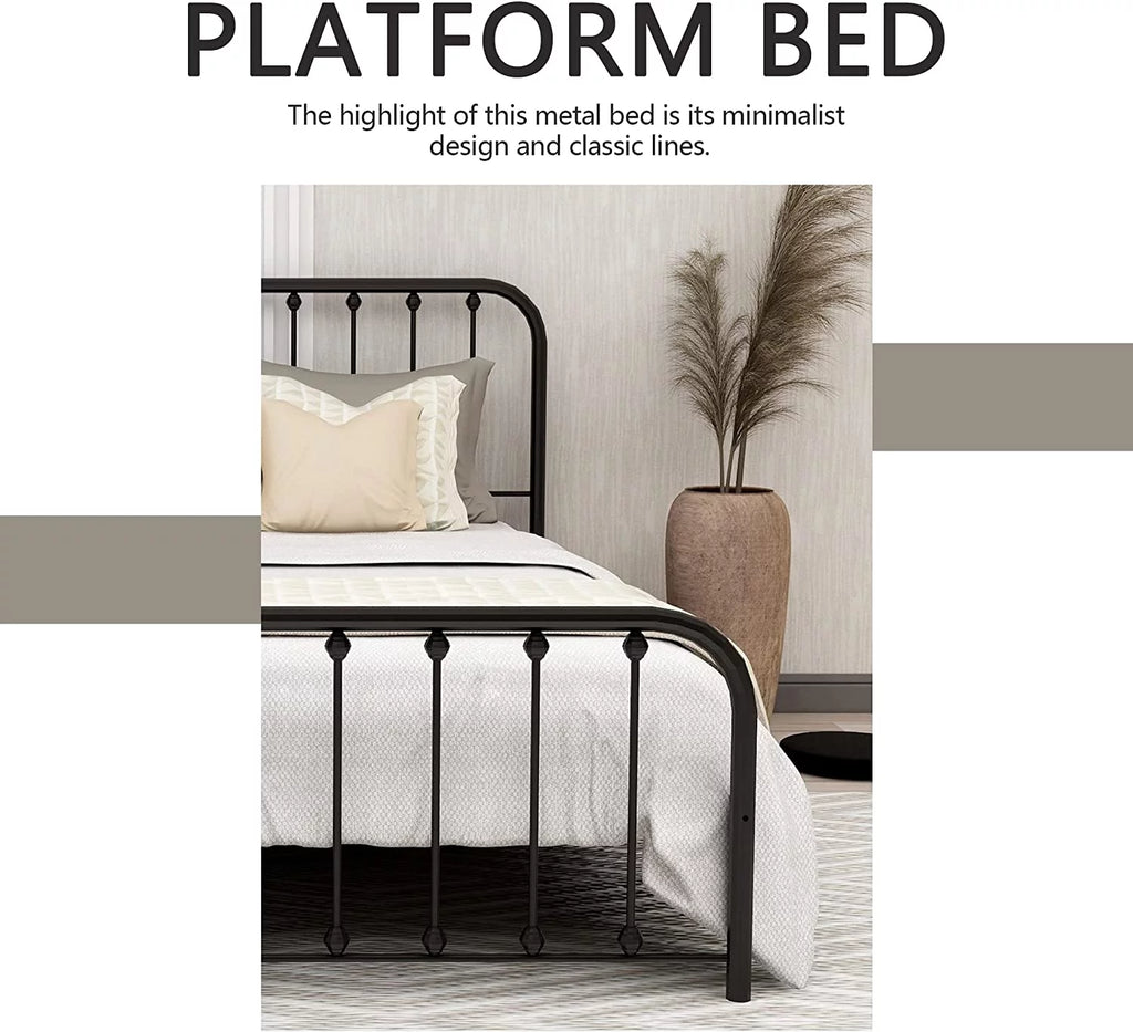 Sturdy Metal Platform Twin Bed Frame W197
