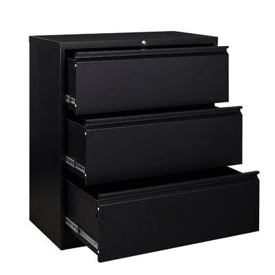 Black 3-Drawer Lateral Filing Cabinet S6924