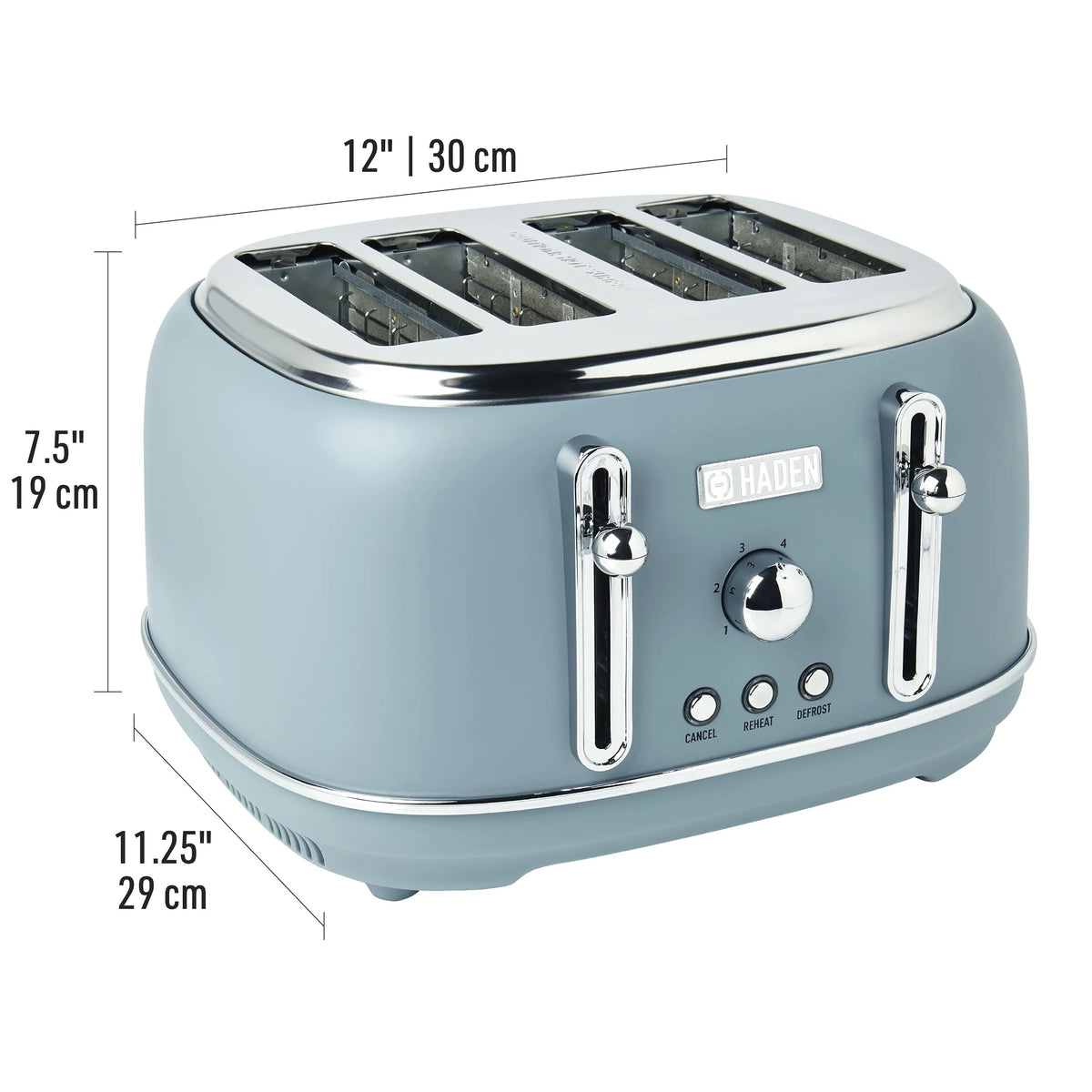 Pool Blue 4 Slice Wide Slot Toaster T5626