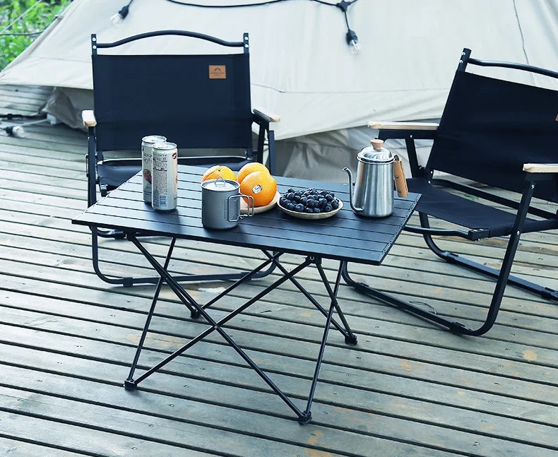 Folding Camping Table with Carry Bag, Black T38590
