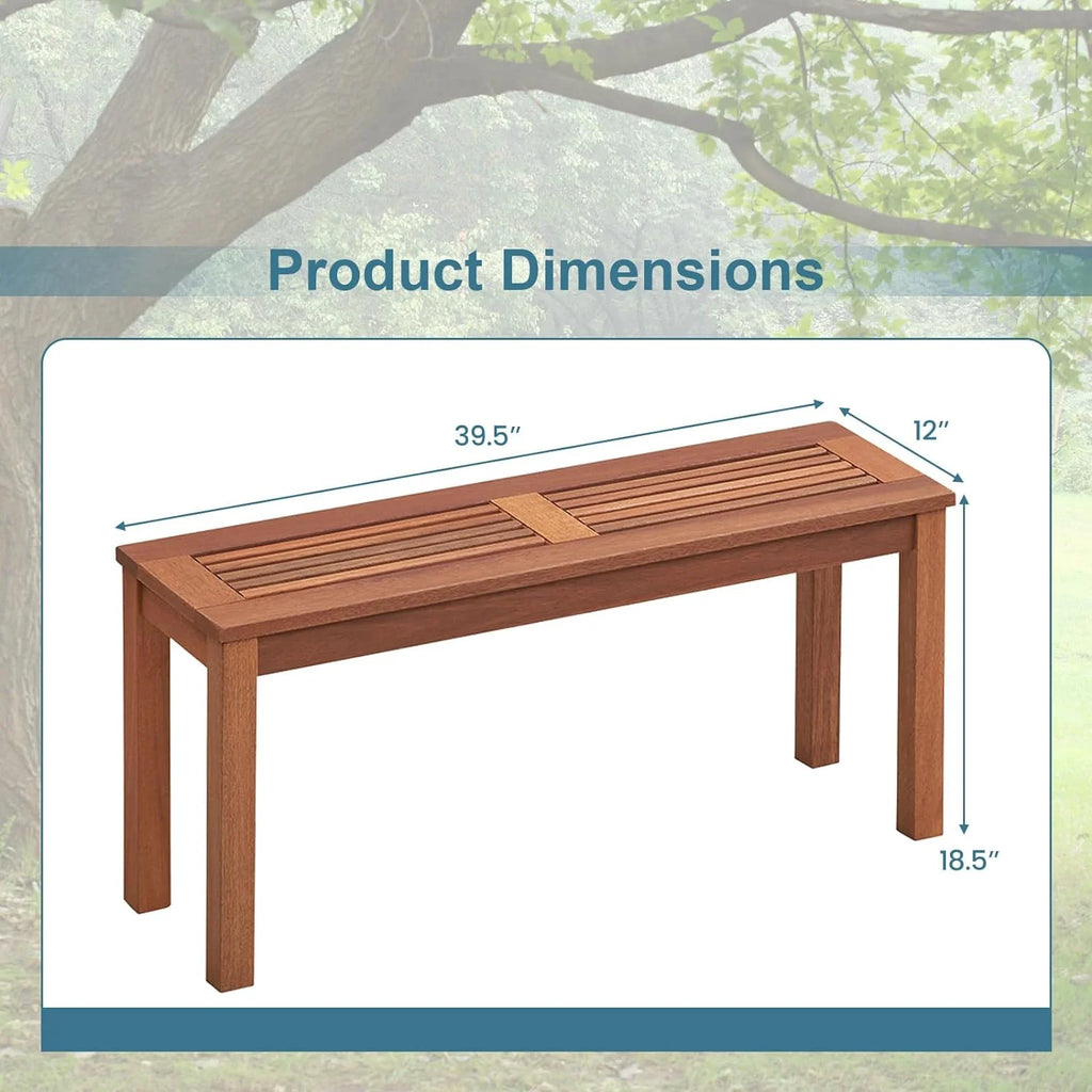 Weather Resistant Solid Wood 2 Seater Outdoor Bench E912891