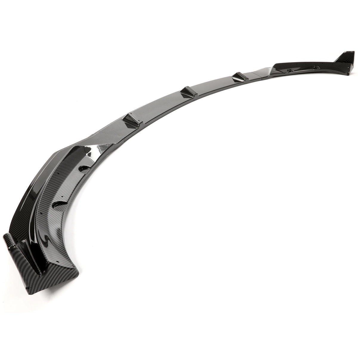 Carbon Fiber Printing Front Bumper Lower Lip Splitter Kit 3PCS I31691
