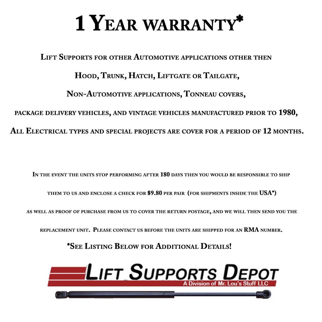 Qty 2 10Mm Nylon End Lift Supports 11" Extended 60Lbs. Gas Shock A146
