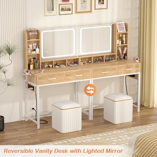 Black Vanity Desk with Mirror and Drawers E936143