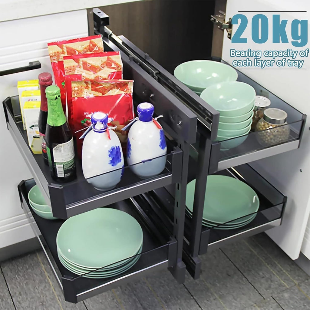 4 Shelf Tray Baskets Blind Corner Cabinet Organizer X690127