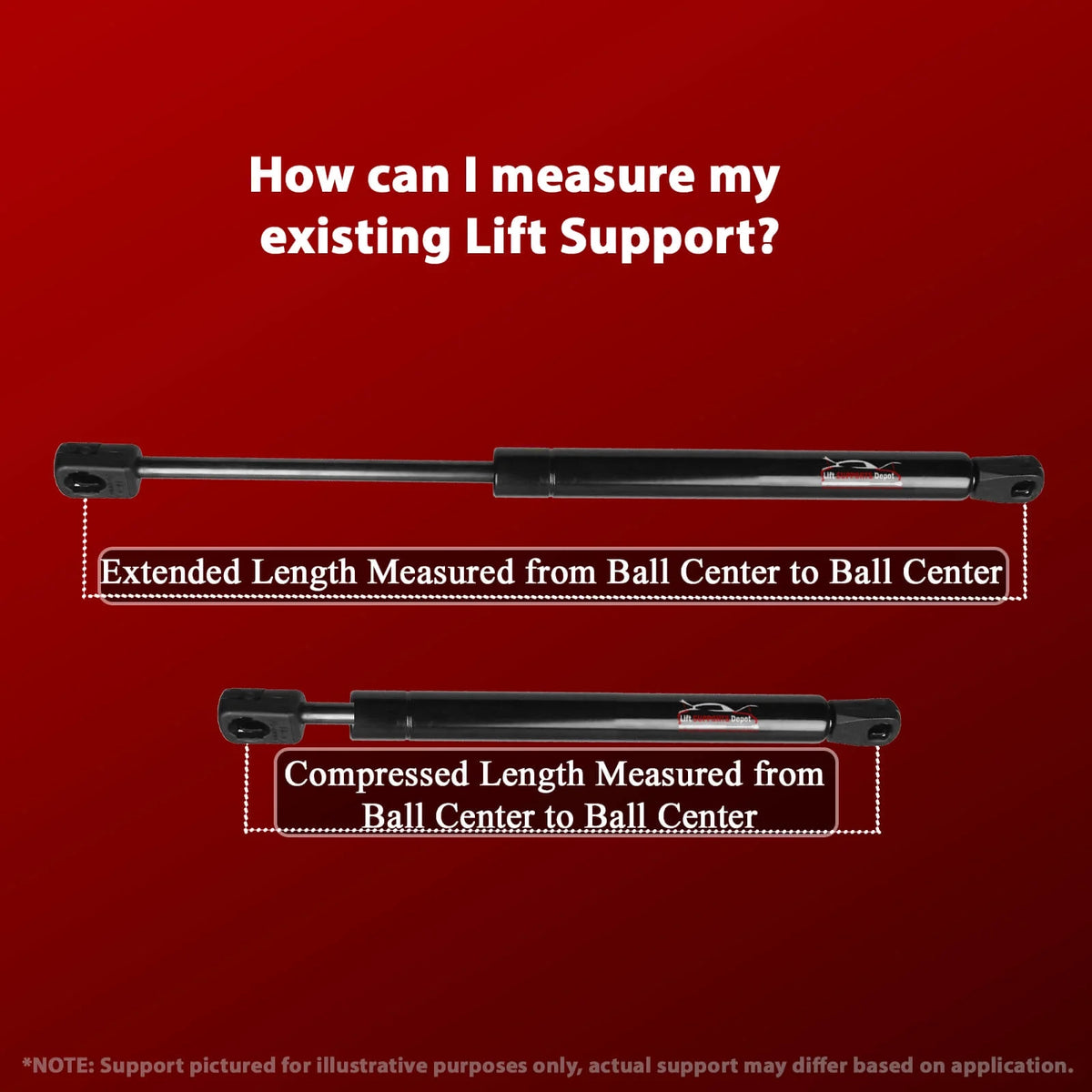Qty 2 10Mm Nylon End Lift Supports 11" Extended 60Lbs. Gas Shock A146