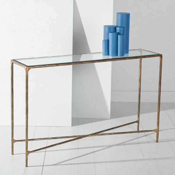 Brass Rectangle Console Table Q6126