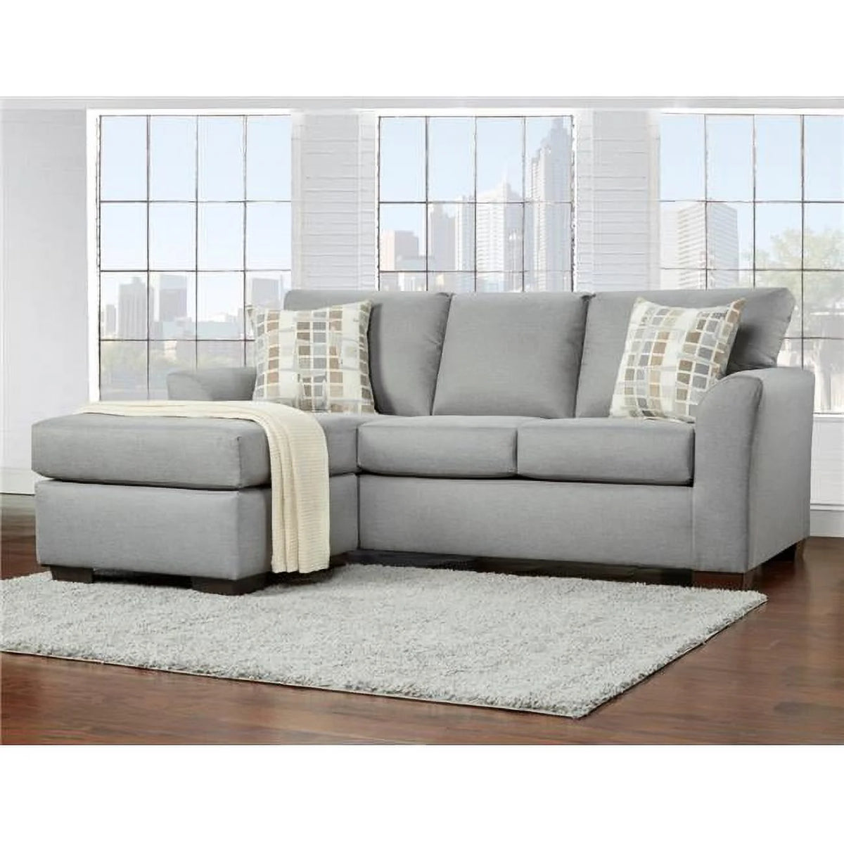 Gray Sectional Sofa with Reversible Chaise Y3330