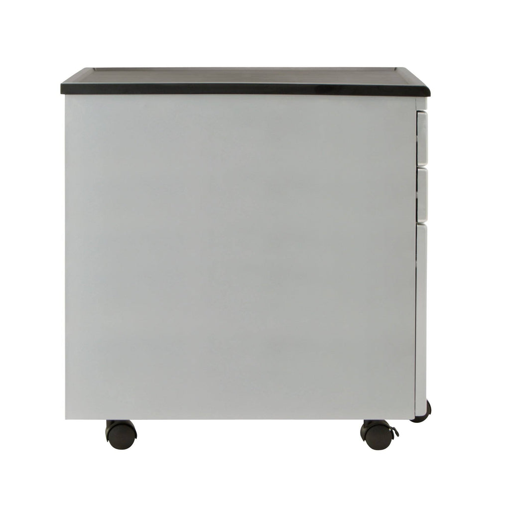 3 Lockable Drawers Silver Mobile File Cabinet N6140