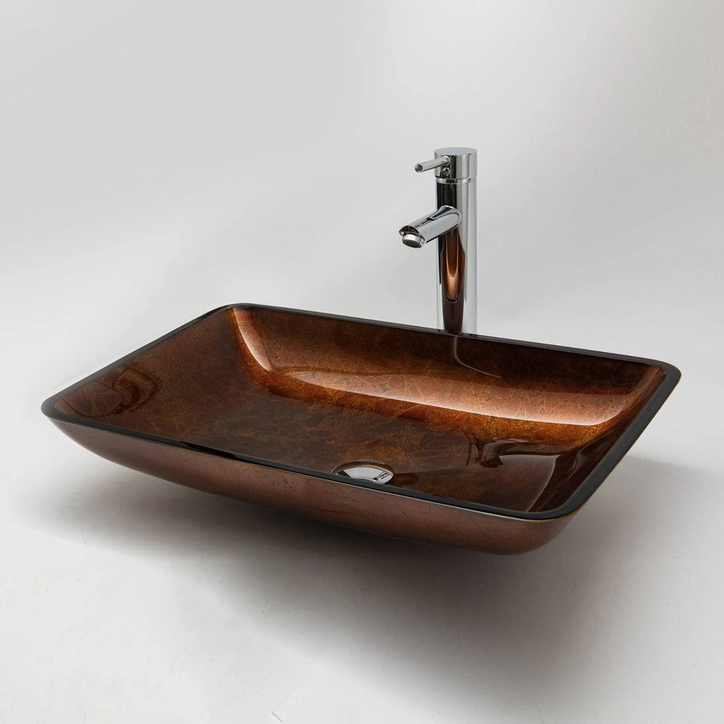 Tan Rectangular Vessel Bathroom Sink J752068