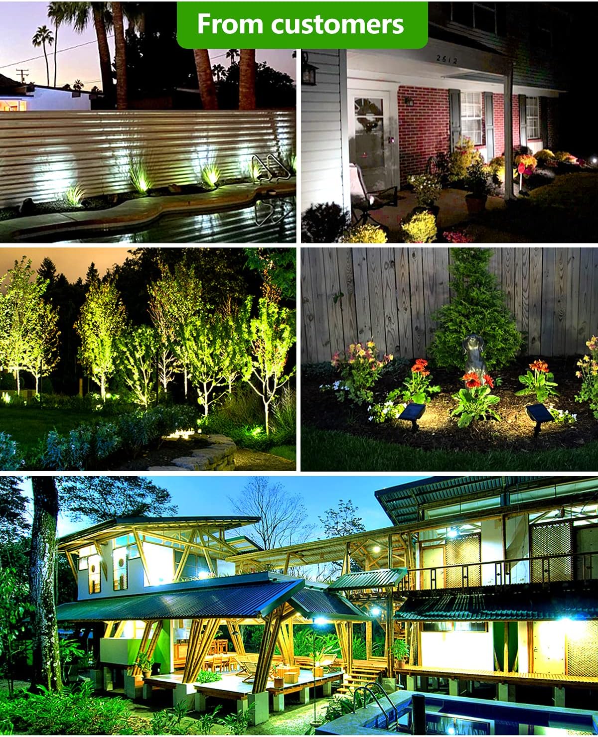 8 Pack 15 LEDs Solar Landscape Spotlights, Cold White C700