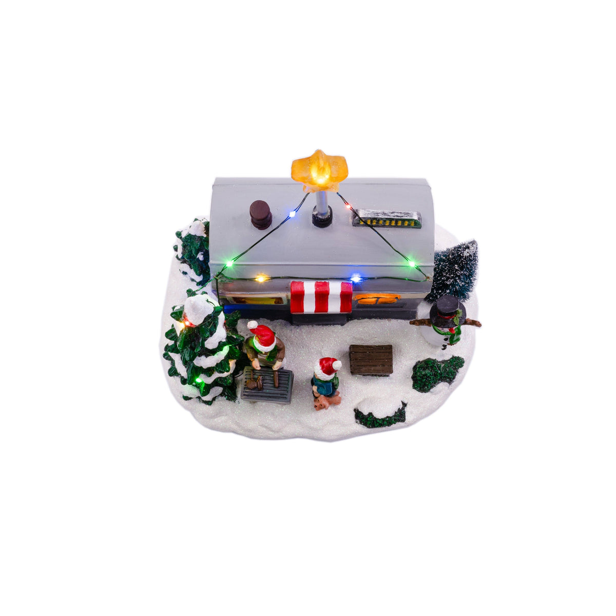 Grey Polyresin LED Christmas Camper O15651