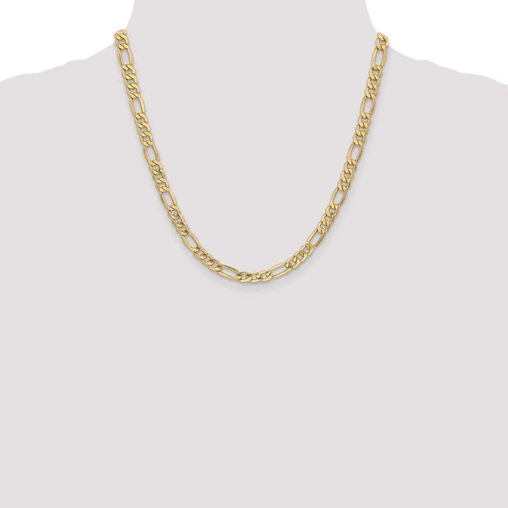 14kt Yellow Gold 20 inch Figaro Chain with Lobster Clasp E51035