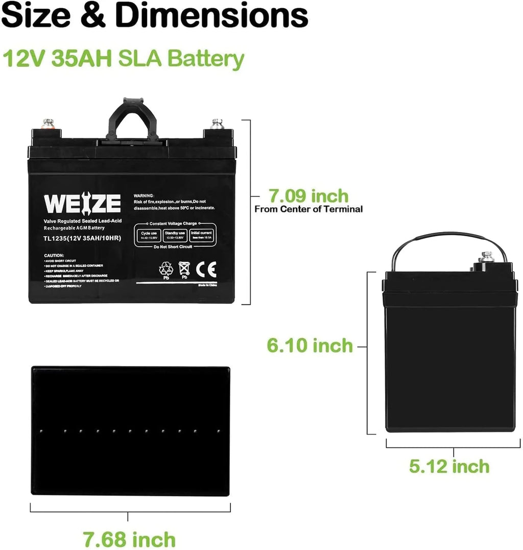 12V 35AH Deep Cycle Battery Set of 2 C257963