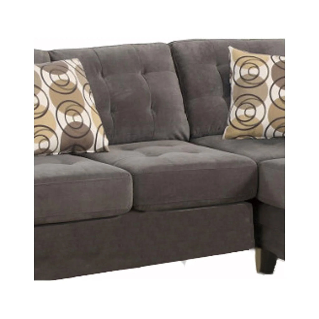 Charcoal Corduroy 2-Piece Sectional Sofa B2700
