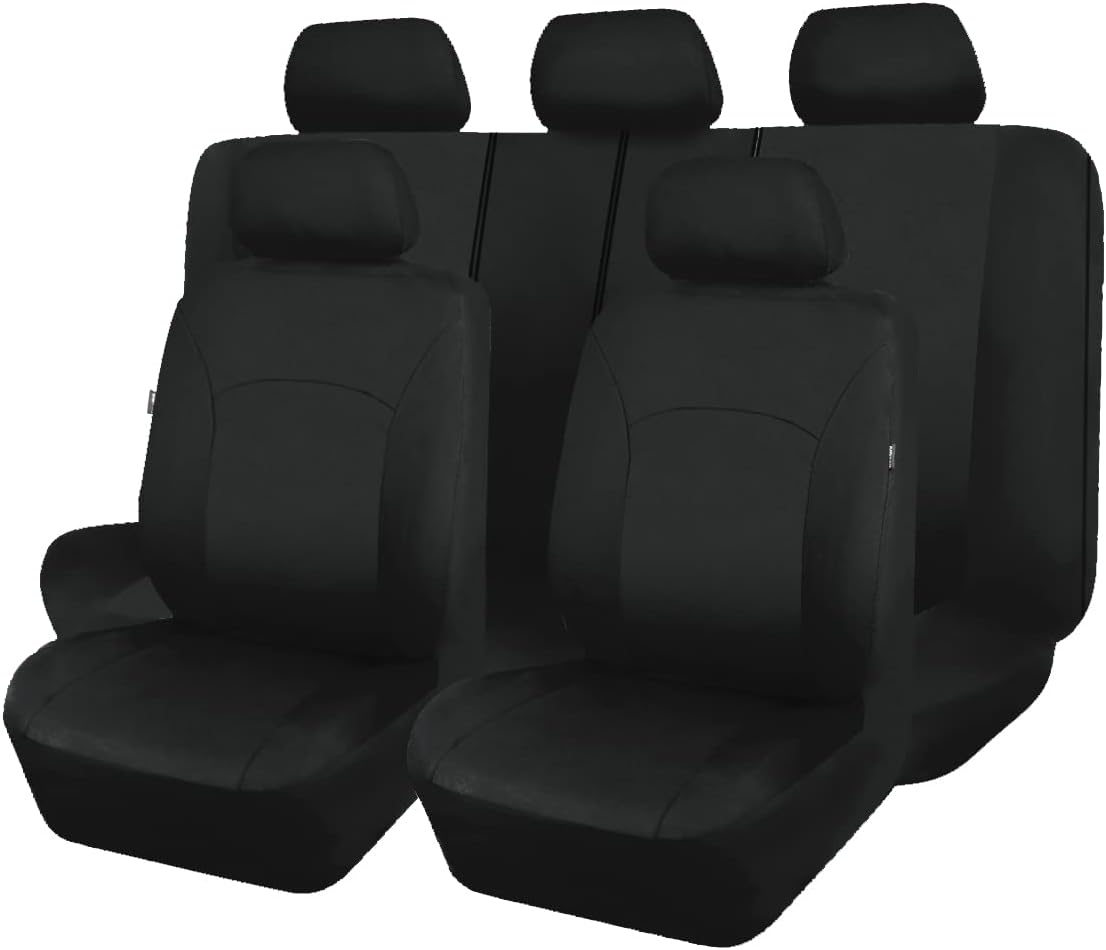 Black Purple Polyester Car Seat Covers Full Set Low Back Pack of 2 S348