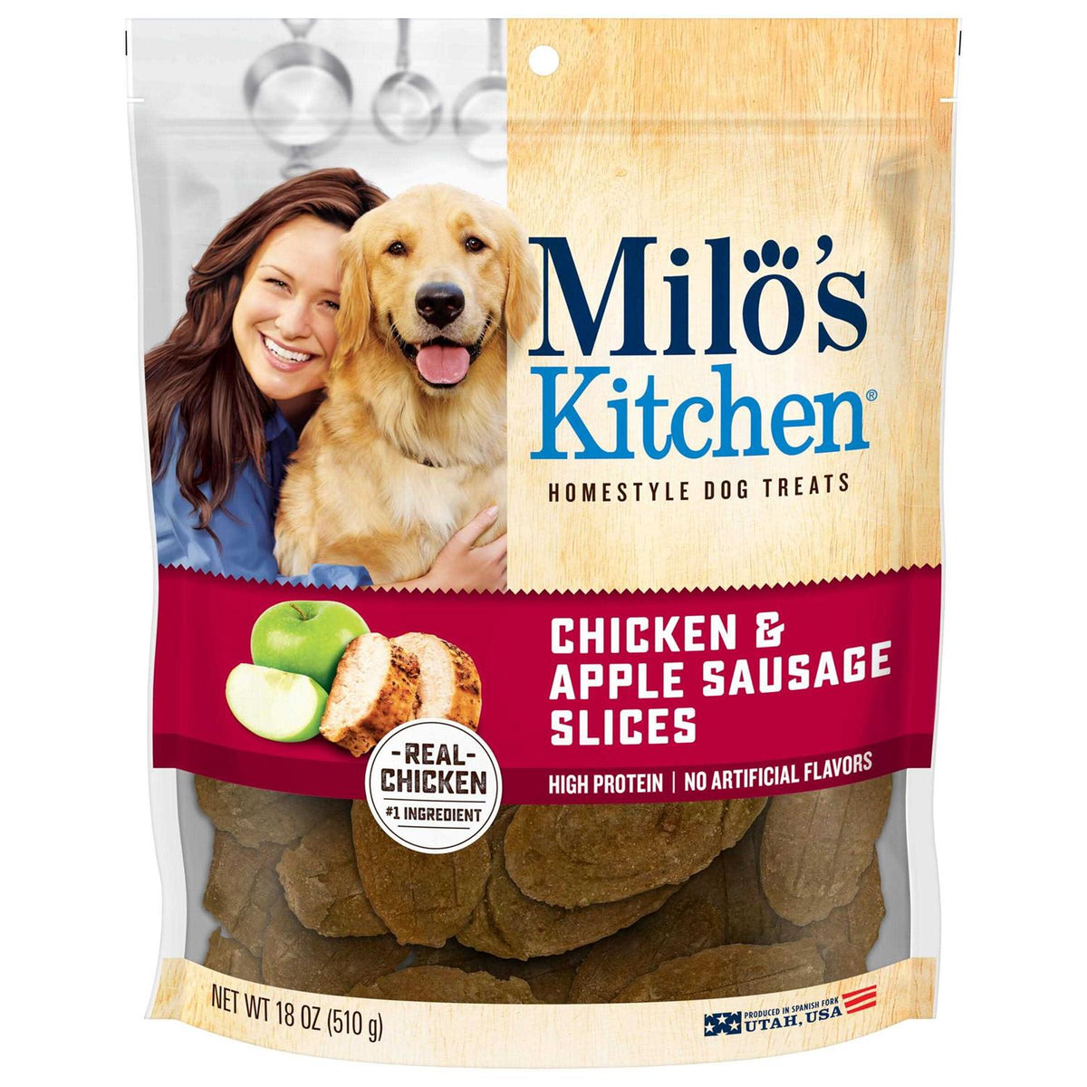 Chicken & Apple Sausage Slices Dog Treats G212