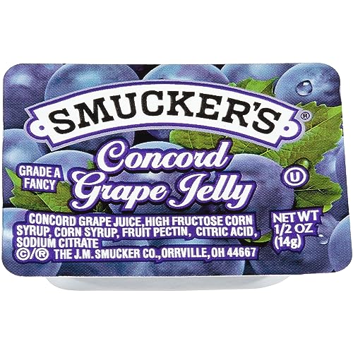 0.5 Ounce 200 Count Strawberry Jam and Grape Jelly Assortment M90317