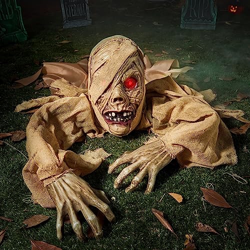 Halloween Outdoor Decoration with Light-up Eyes and Creepy Sound L2934