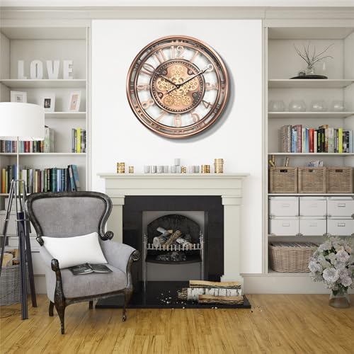 Large Copper Metal Wall Clock (21 Inch) K377