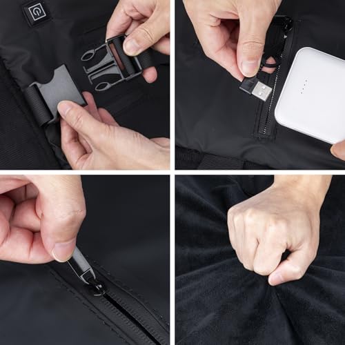 Heated Hand Warmer Pouch, PU Leather Electric Hand Muff, 10000mAh Rechargeable Power Bank Hand Warmer B4804