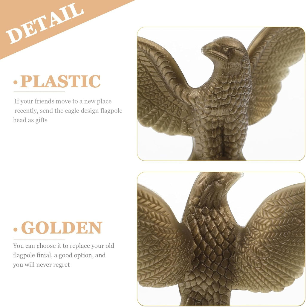 Golden Plastic Eagle Flag Pole Finial Ornament E85954