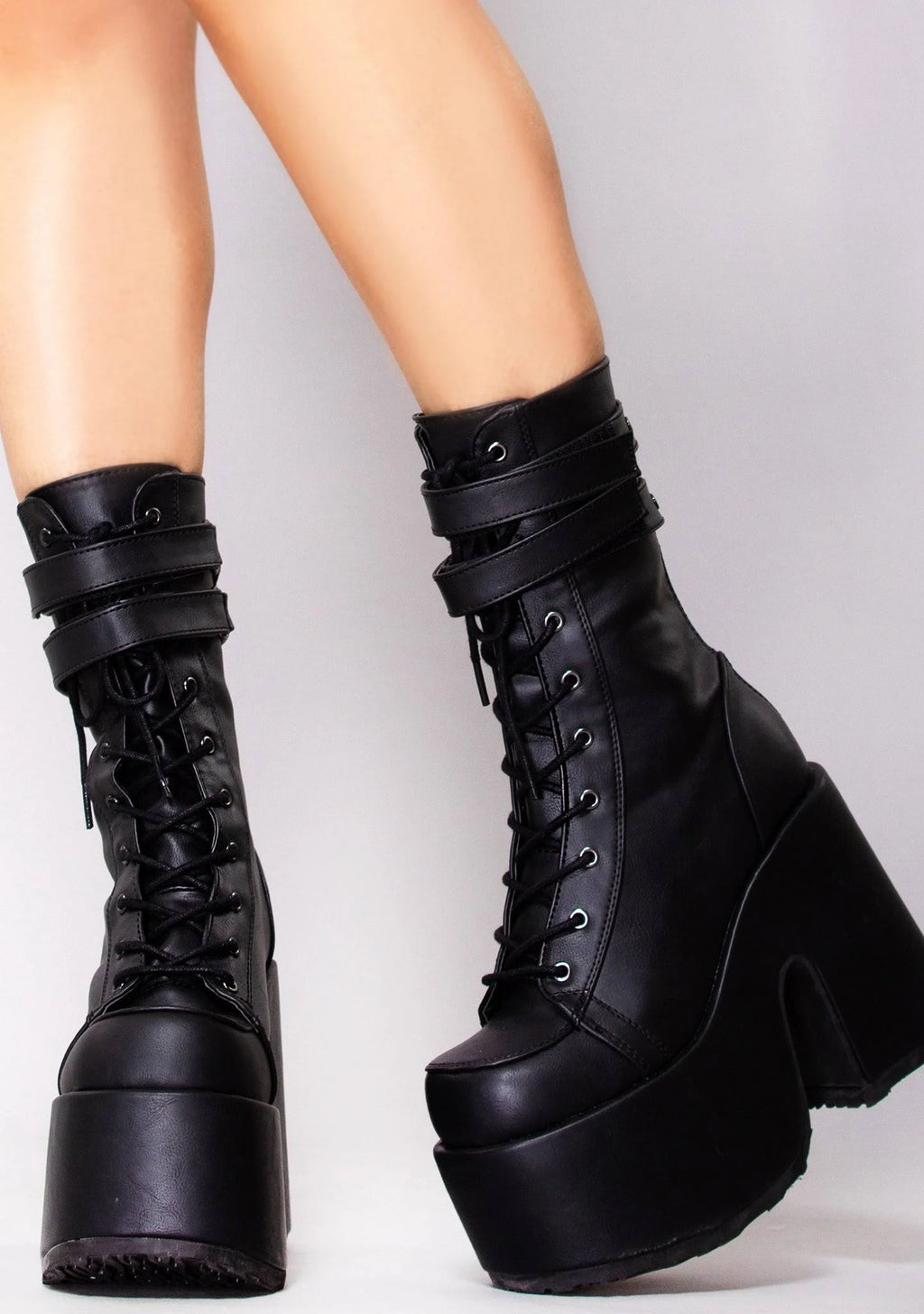 Black Vegan Leather Shoes V50124