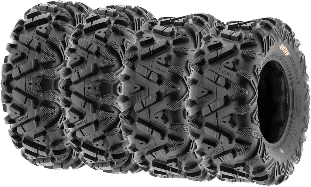 Set of 4 All-Terrain Tire Bundle 24x8-12 Front & 25x11-10 Rear 6 PR Tubeless K379829