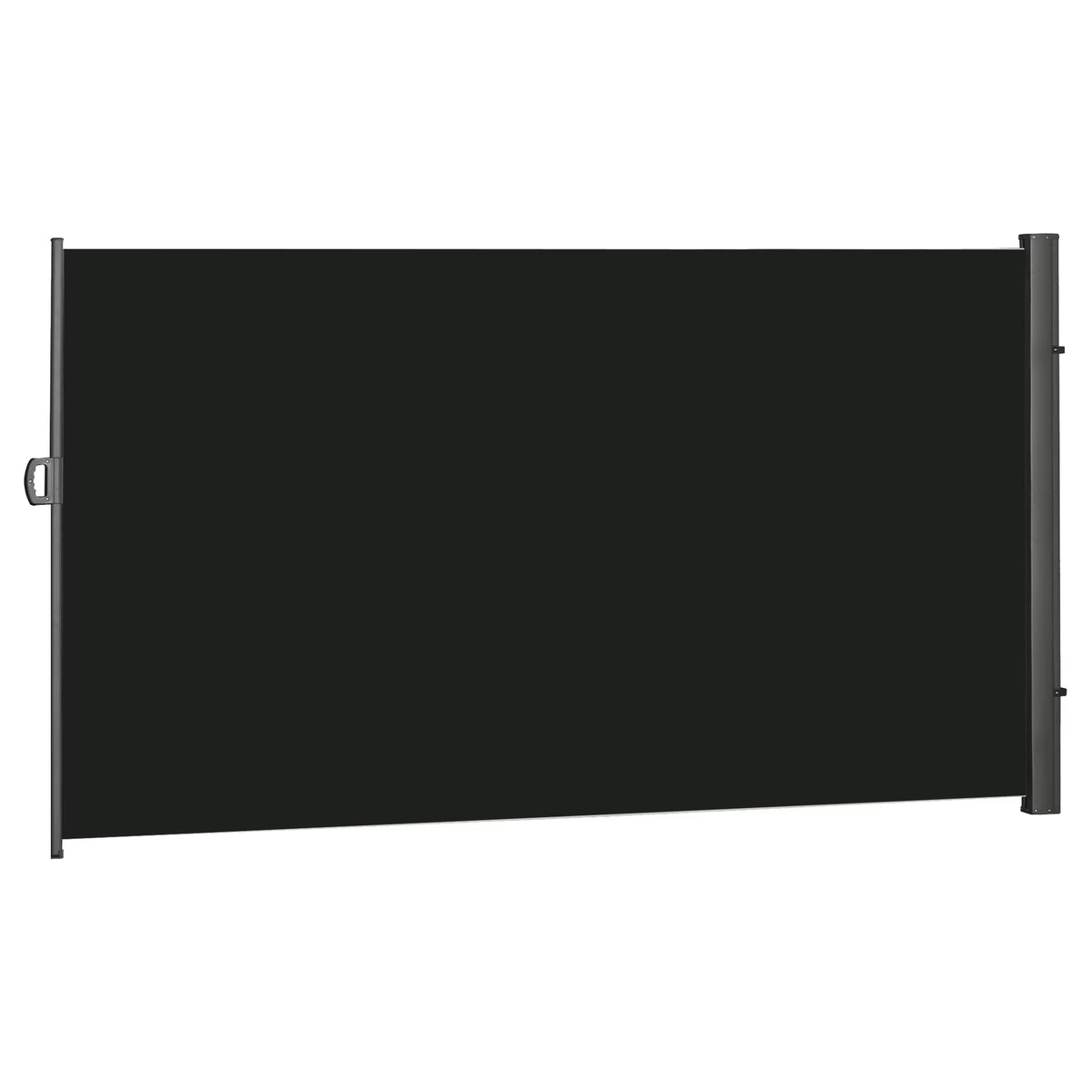 Black Retractable Privacy Screen Side Awning T75114