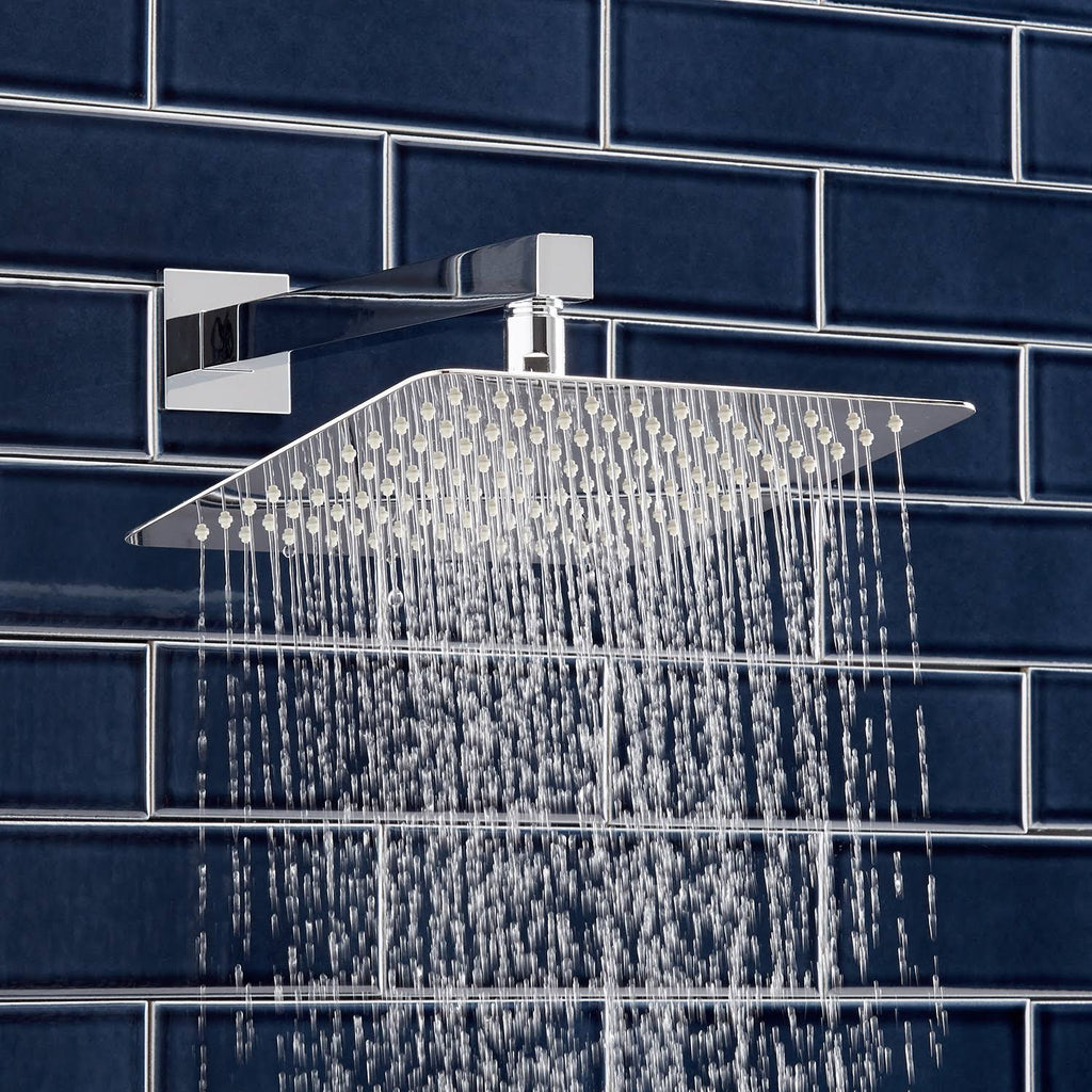10x22 Rainfall Shower Head with Wall Mount Shower Arm 2.5 GPM Brushed Nickel J14154