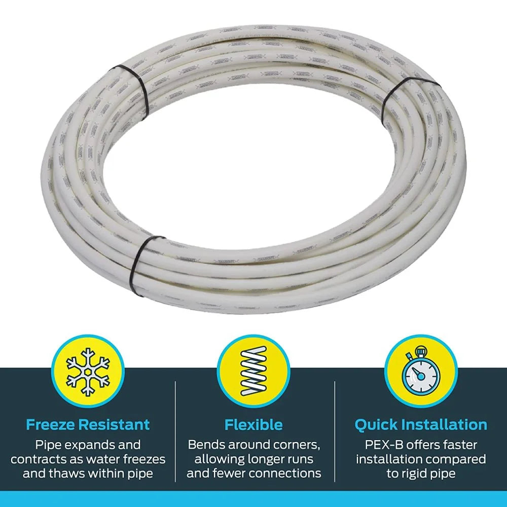 1/2" X 100' White Coil PEX Pipe C909567