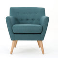 Teal Green and Brown Tufted Club Chair Z4950