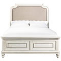 White Full Upholstered Youth Bed A84489