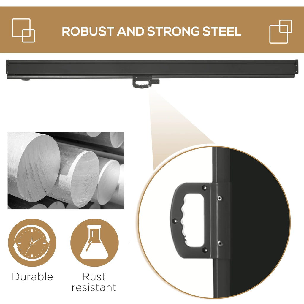 Black Retractable Privacy Screen Side Awning T75114