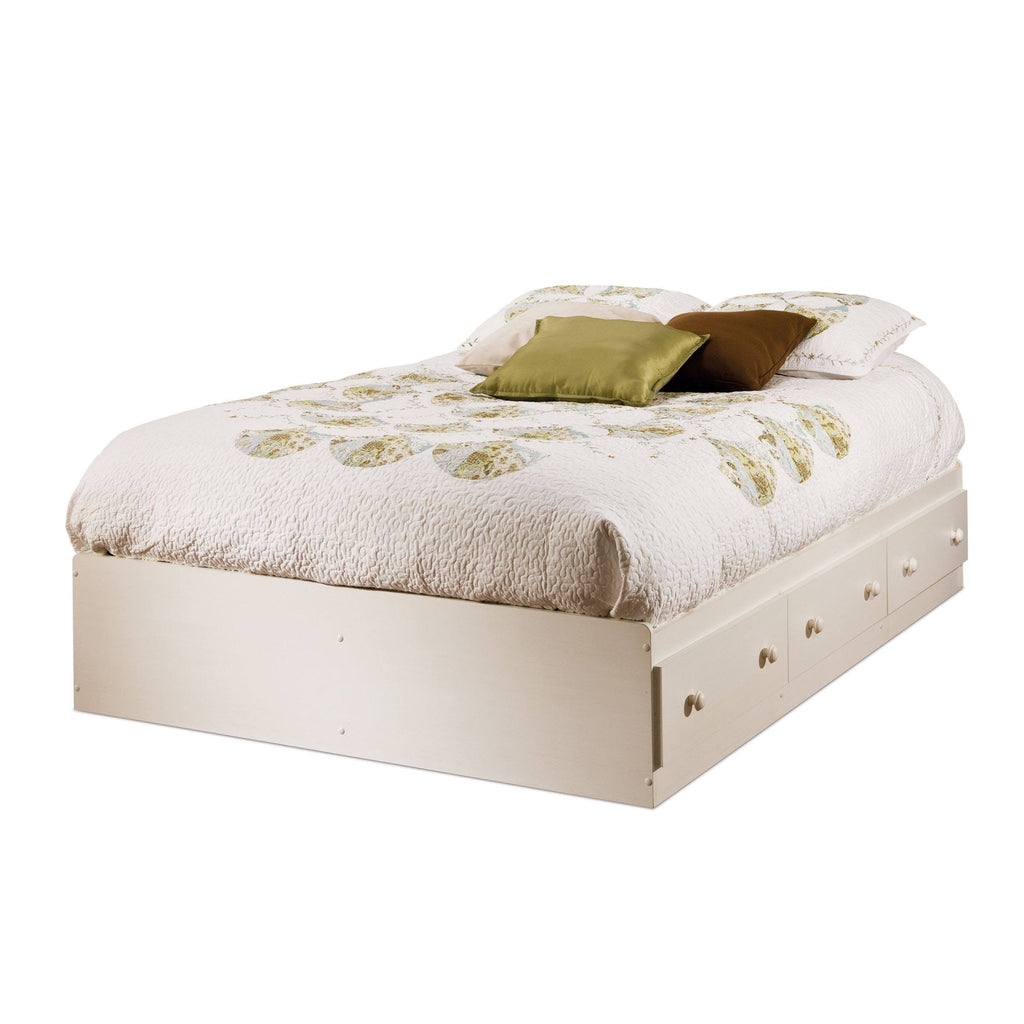 Full 3-Drawer White Bed Q8938