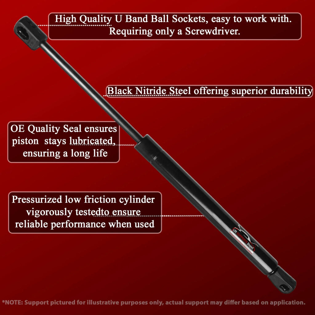 Qty 2 10Mm Nylon End Lift Supports 11" Extended 60Lbs. Gas Shock A146