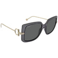 Plastic Square Sunglasses Transparent Grey 55mm Y9797