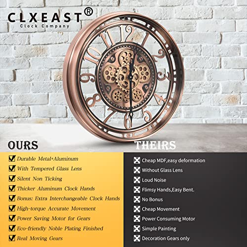 Large Copper Metal Wall Clock (21 Inch) K377