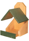 Cedar Robin Roost Birdhouse with Recycled Poly Lumber Roof (Green) Q4580