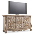 6-Shelf Wood Entertainment Console Table in Caramel Froth W3719